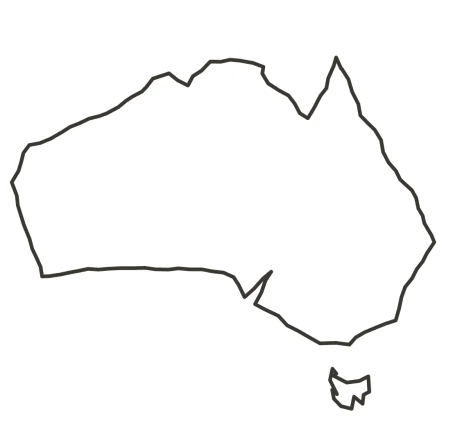 The border of Australia, drawn from memory